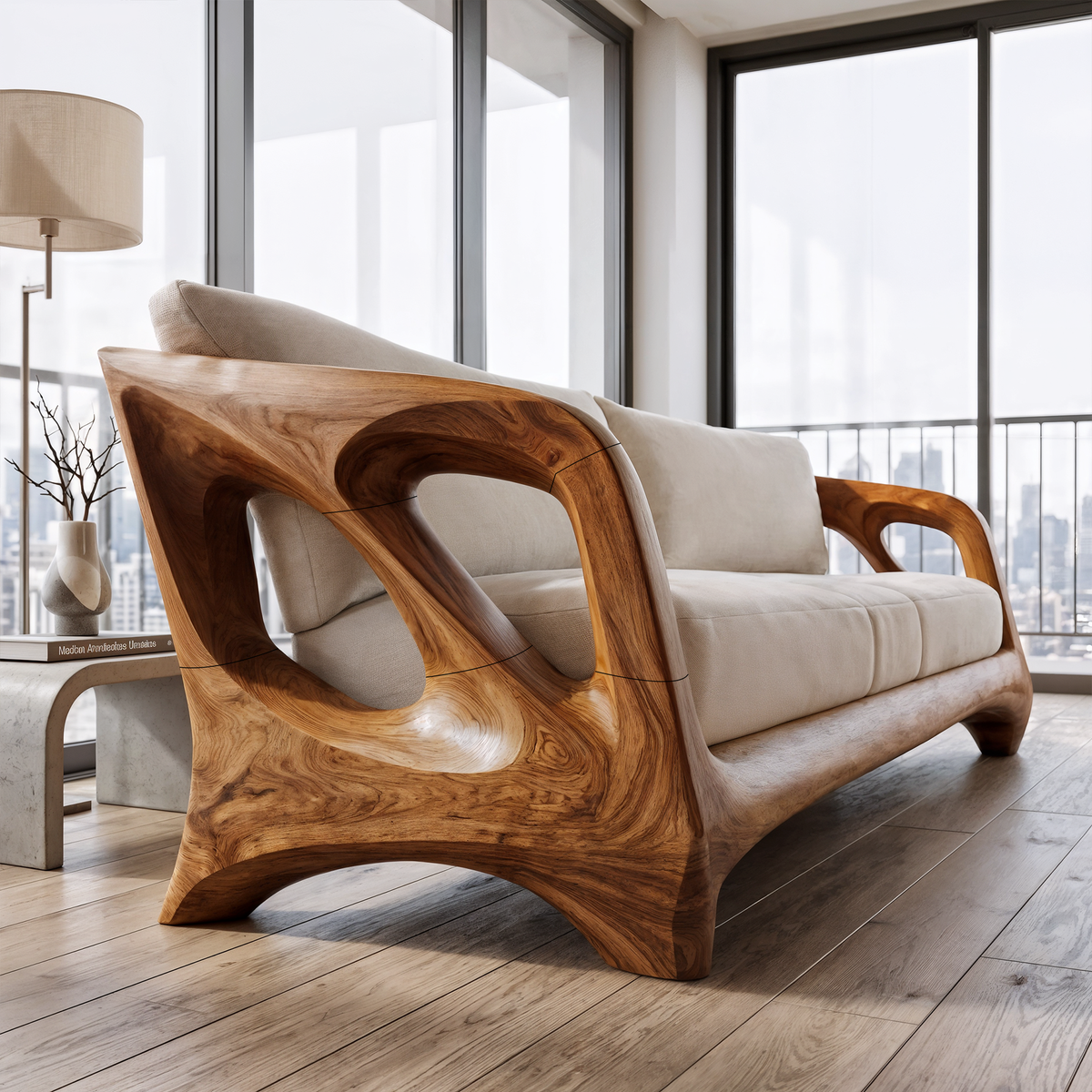 Contemporary Open Frame Sofa For Living Room And Lounge Area