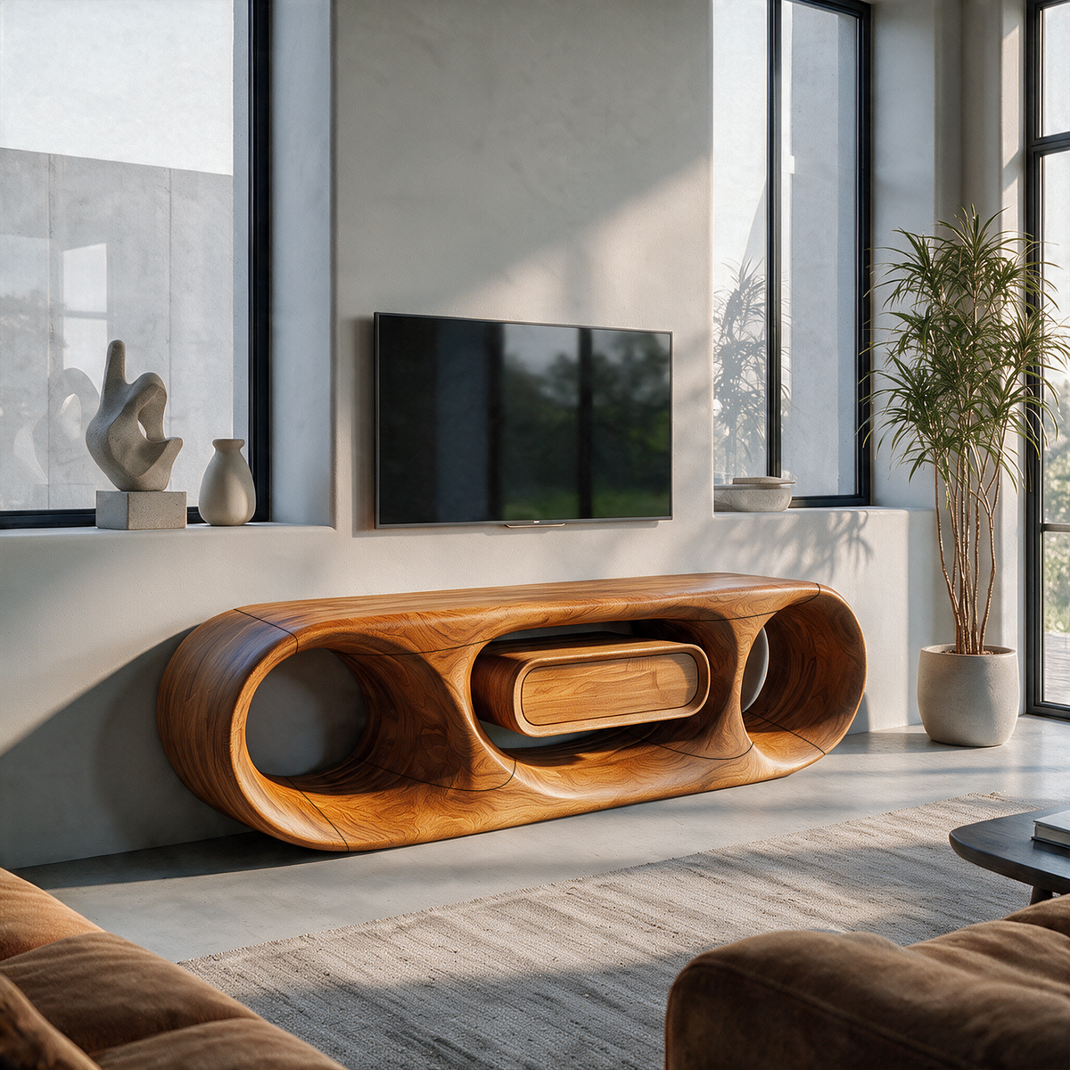 Mid Century Statement TV Console For Living Room And Media Room