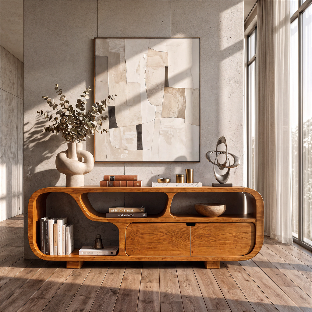 Contemporary Sideboard With Floating Drawer Design For Living Room
