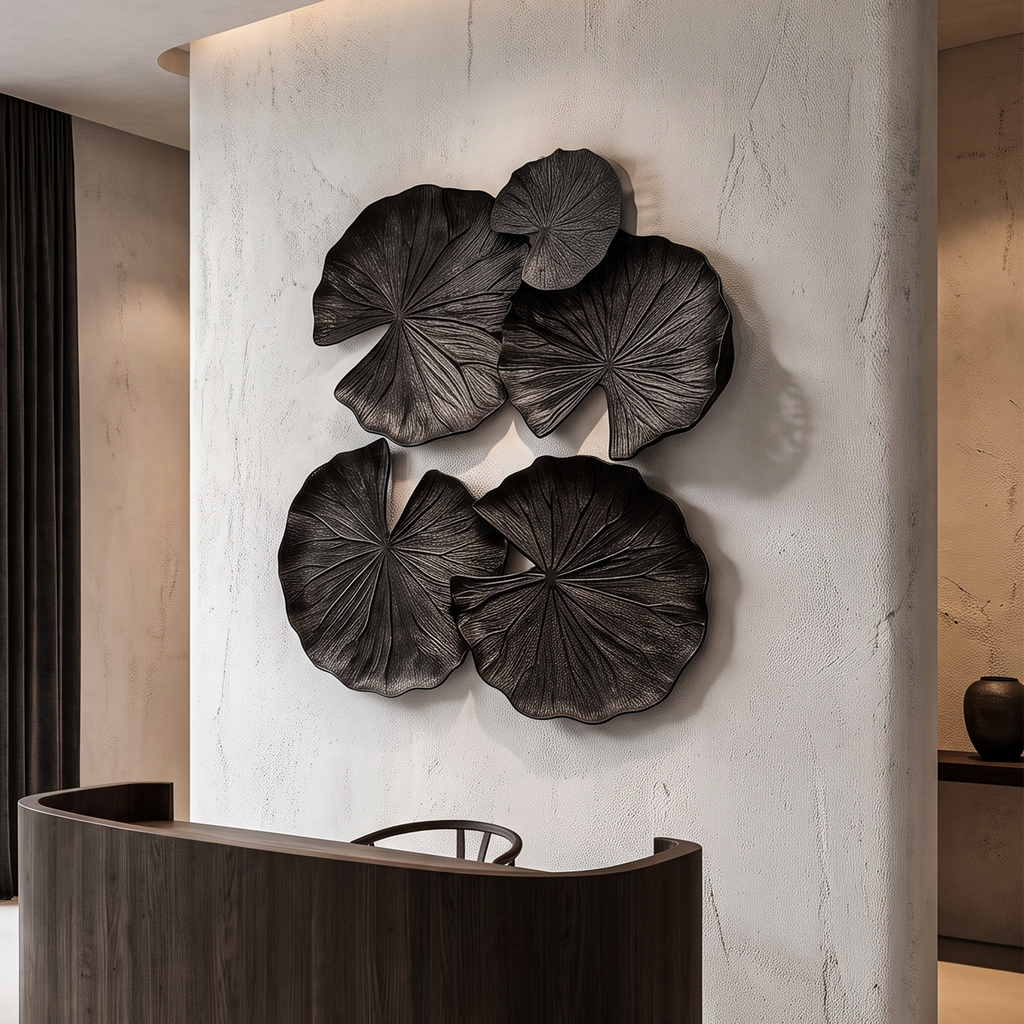 Modern Wood Wall Sculpture With Abstract Floral Design For Living Room