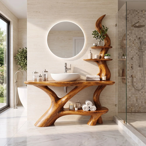 Calm Bathroom Vanity Bathroom Vanity With Sink Modern Bathroom Vanity Extended Side Shelves For Primary Bathroom