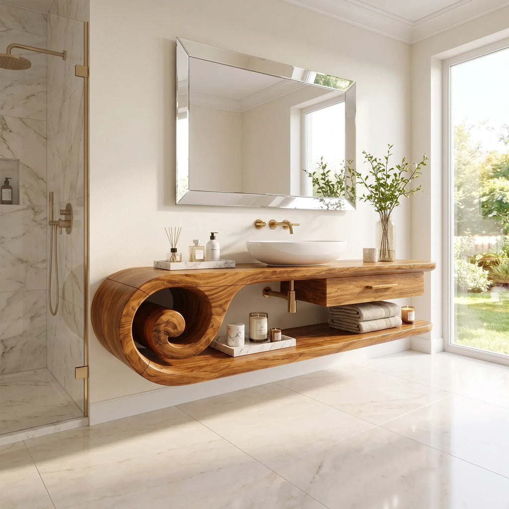 Timeless Floating Bathroom Vanity Floating Bathroom Vanity With Sink Modern Bathroom Vanity Open Storage For Spa Bathroo