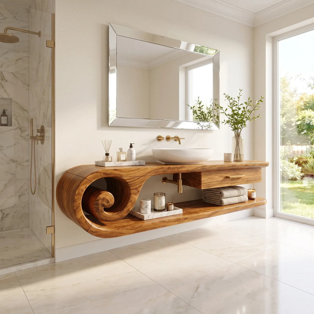 Timeless Floating Bathroom Vanity Floating Bathroom Vanity With Sink Modern Bathroom Vanity Open Storage For Spa Bathroo