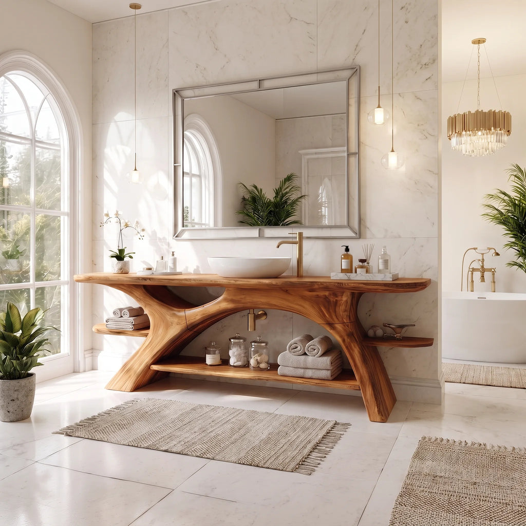 Inviting Bathroom Vanity Bathroom Vanity With Sink Freestanding Bathroom Vanity Wide Open Shelves For Primary Bathroom