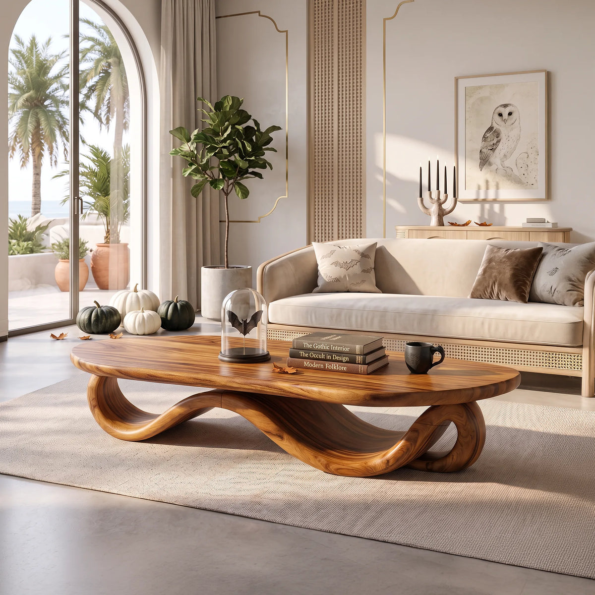 Organic Halloween Wave Base Table For Autumn Home