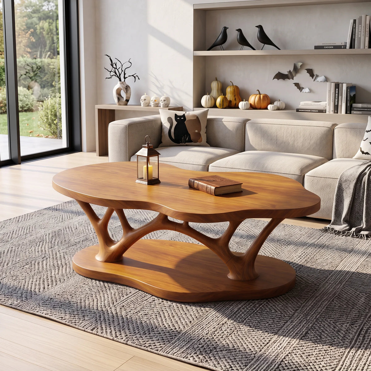 Minimalist Halloween Cross Base Table For Gothic Interior