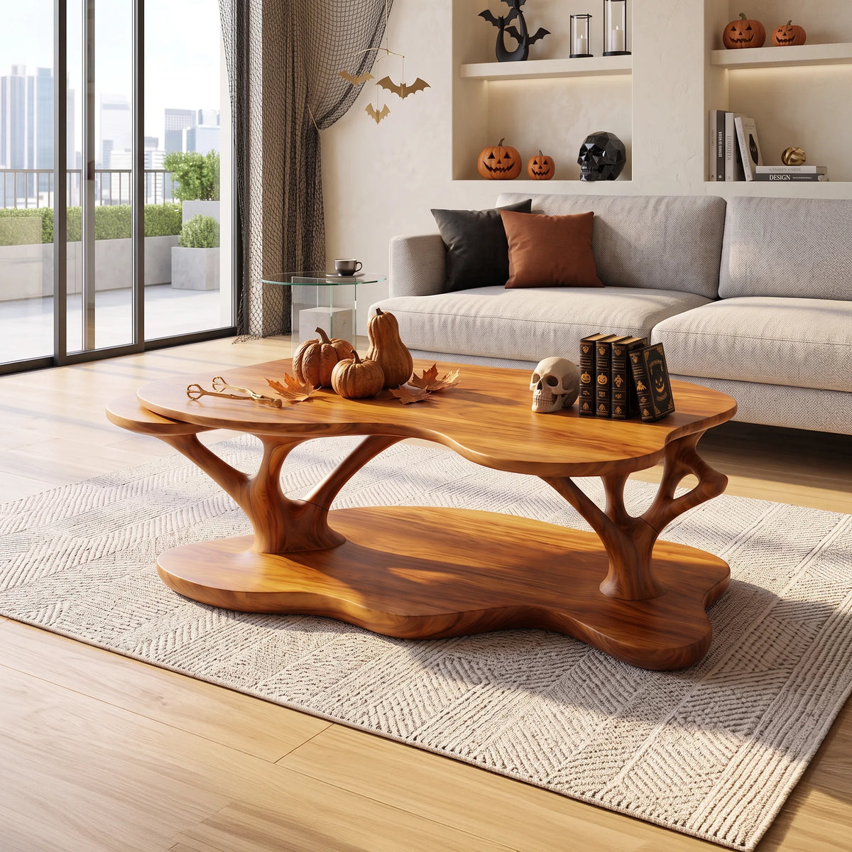 Organic Halloween Branch Base Table For Rustic Interior