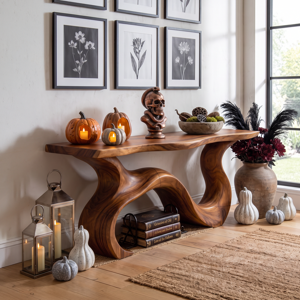 Organic Root Form Display Table For Halloween Decor