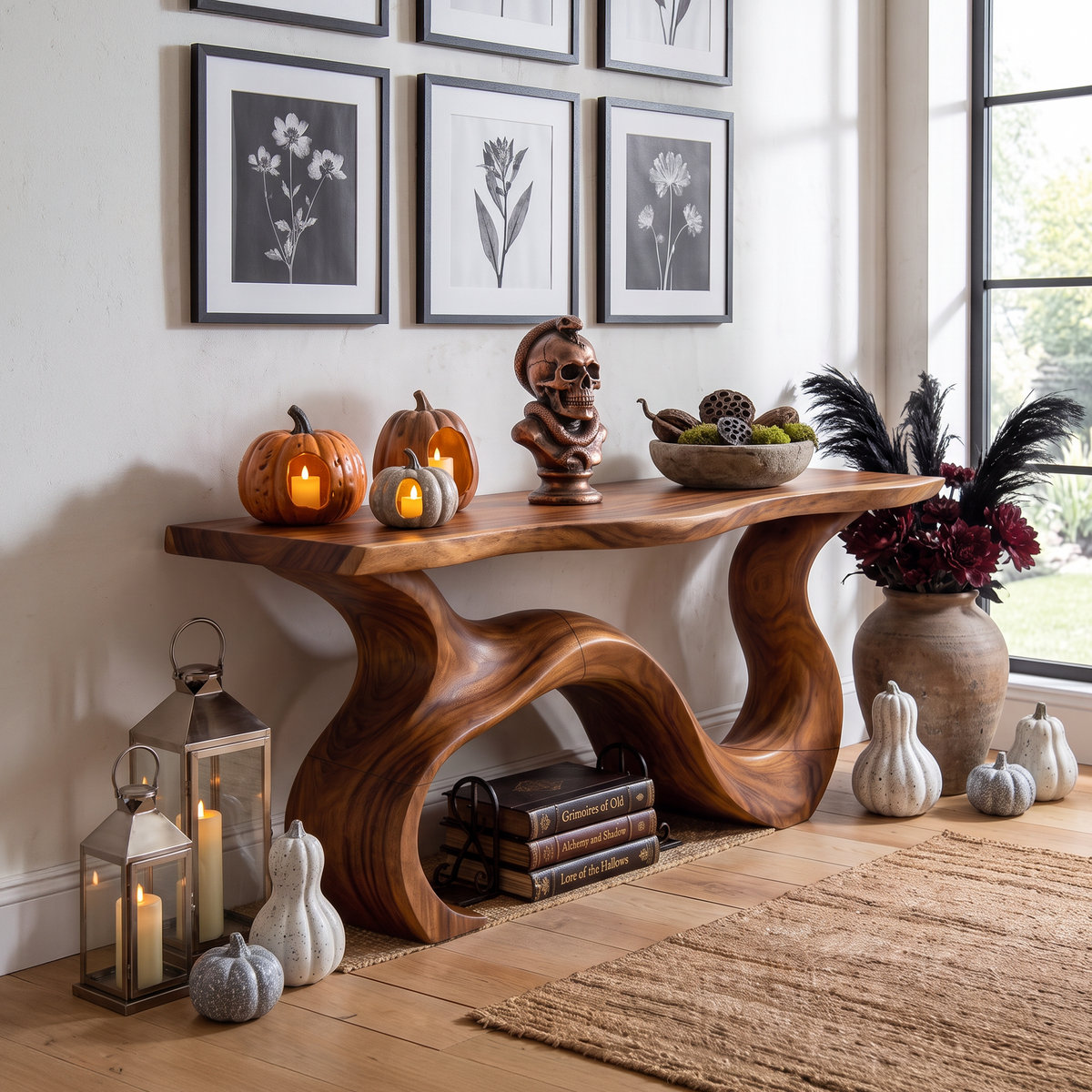 Organic Root Form Display Table For Halloween Decor