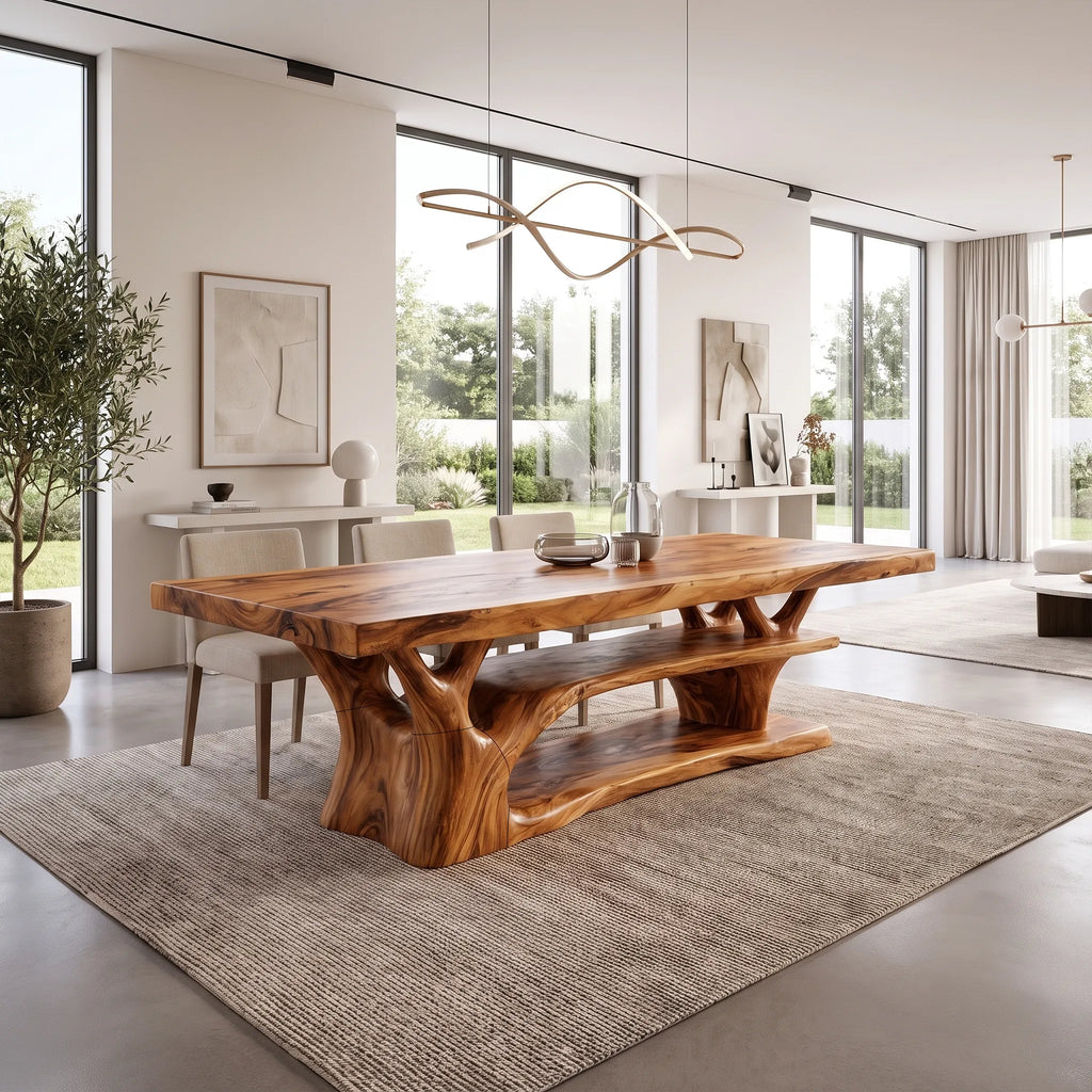 Refined Dining Table Rectangle Dining Room Table Open Shelf Base For Dining Room