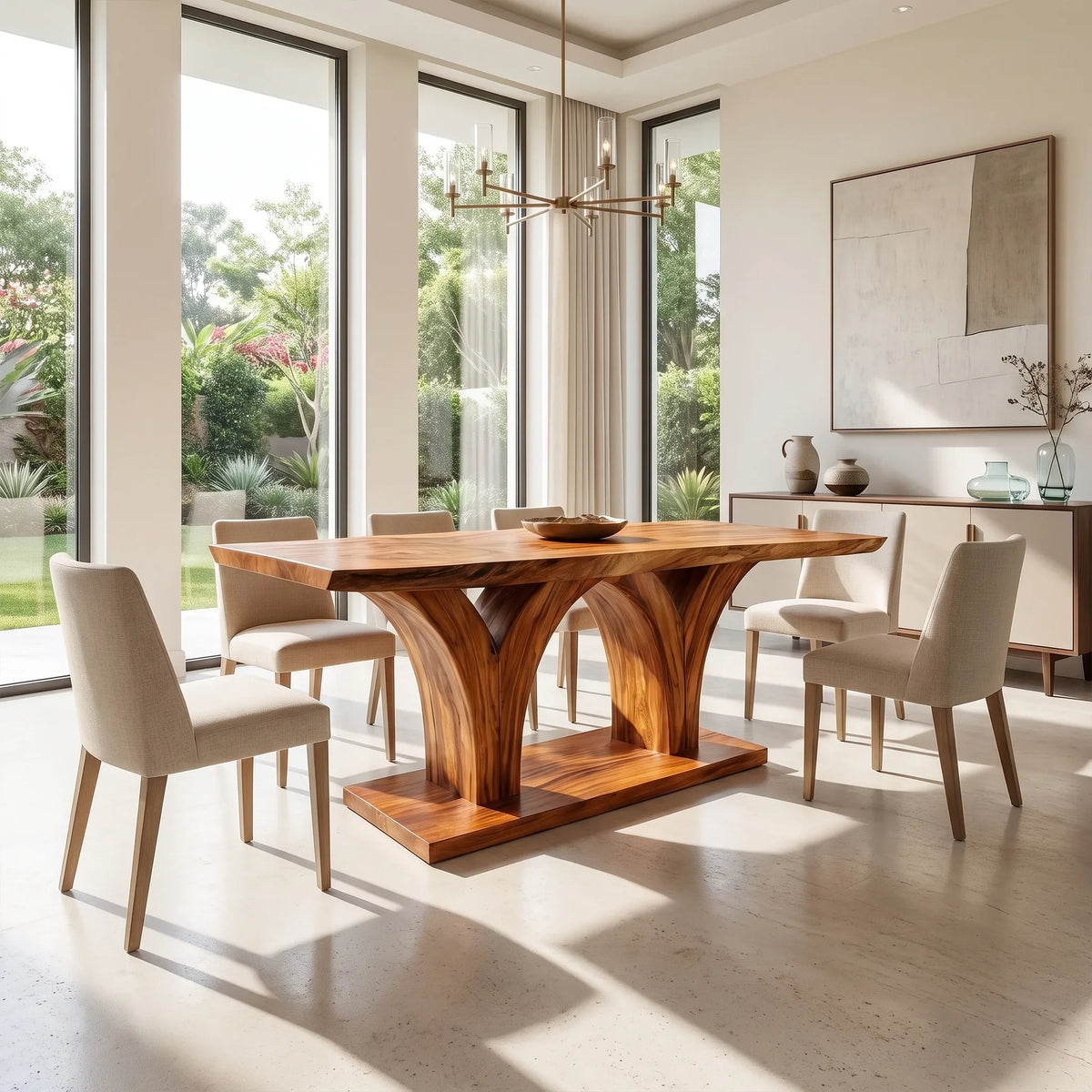 Warm Dining Table Rectangle Dining Room Table Curved Pedestal Base For Dining Room