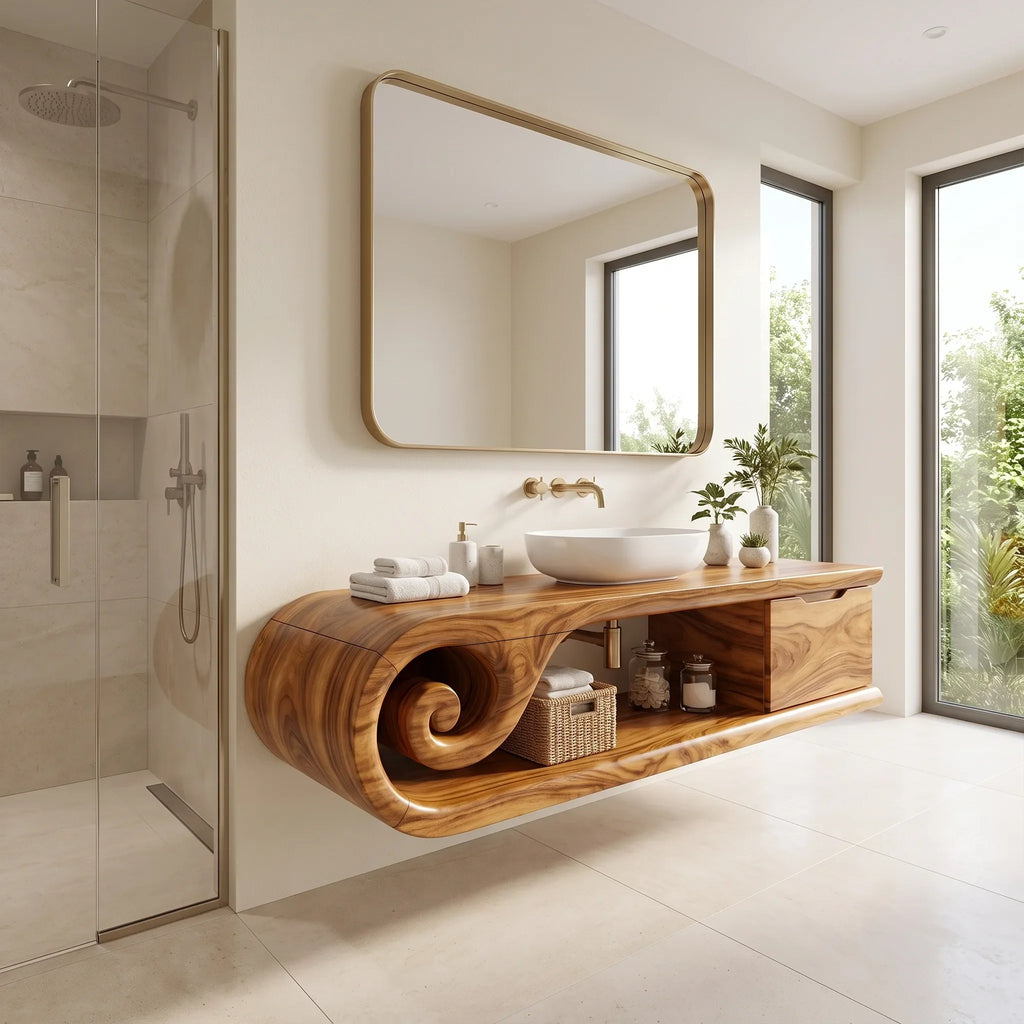 Contemporary Floating Bathroom Vanity Bathroom Vanity With Sink Modern Bathroom Vanity Integrated Drawer For Luxury Bath
