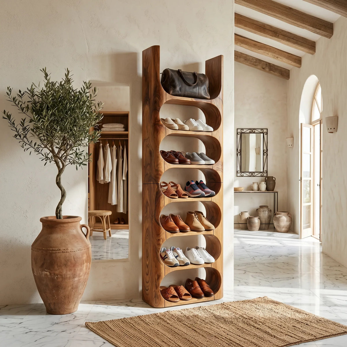 Modern Vertical Shoe Rack For Apartment Entryway Storage Corner
