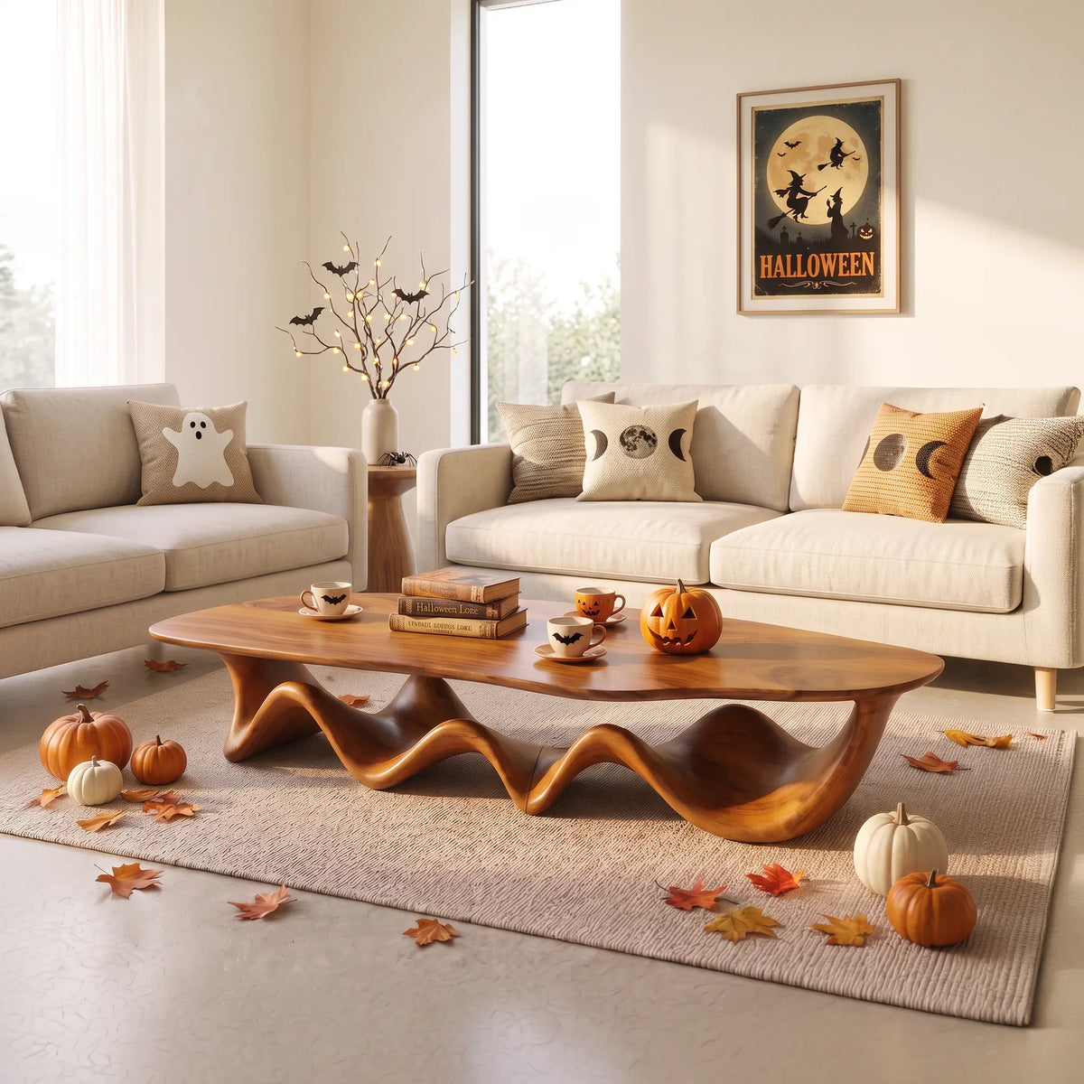 Organic Vintage Halloween Coffee Table For Living Room