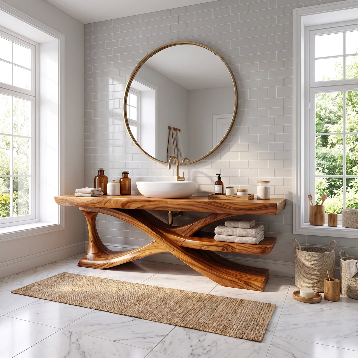 Minimal Modern Bathroom Vanity Bathroom Vanity With Sink Wooden Bathroom Vanity Extended Open Shelf For Contemporary Bat
