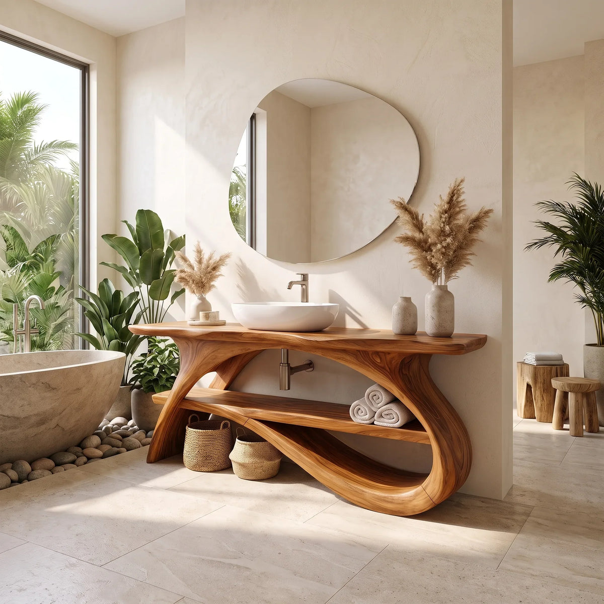 Minimal Bathroom Vanity Bathroom Vanity With Sink Modern Bathroom Vanity Long Open Shelf For Contemporary Bathroom