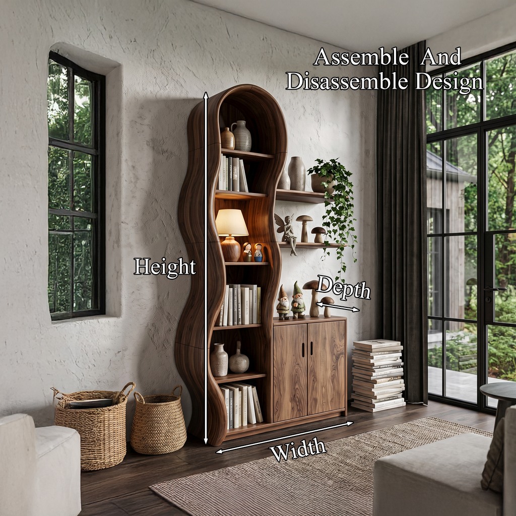 Contemporary Wooden Display Cabinet With Sculptural Branch Frame For Living Room