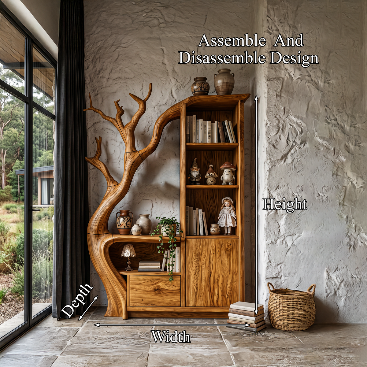 Modern Storage Cabinet With Rounded Frame Design For Entryway