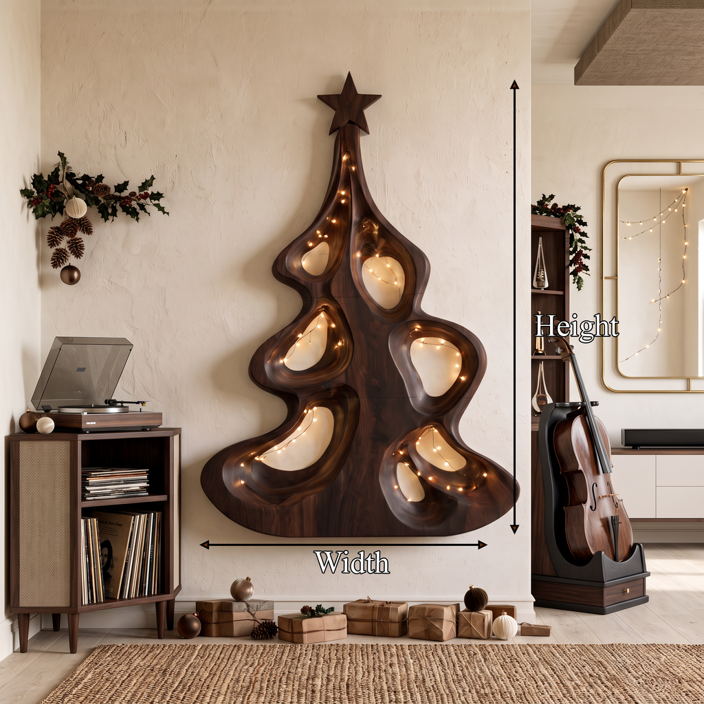 Modern Christmas Wall Decor With Artistic Hollow Tree Form For Entryway