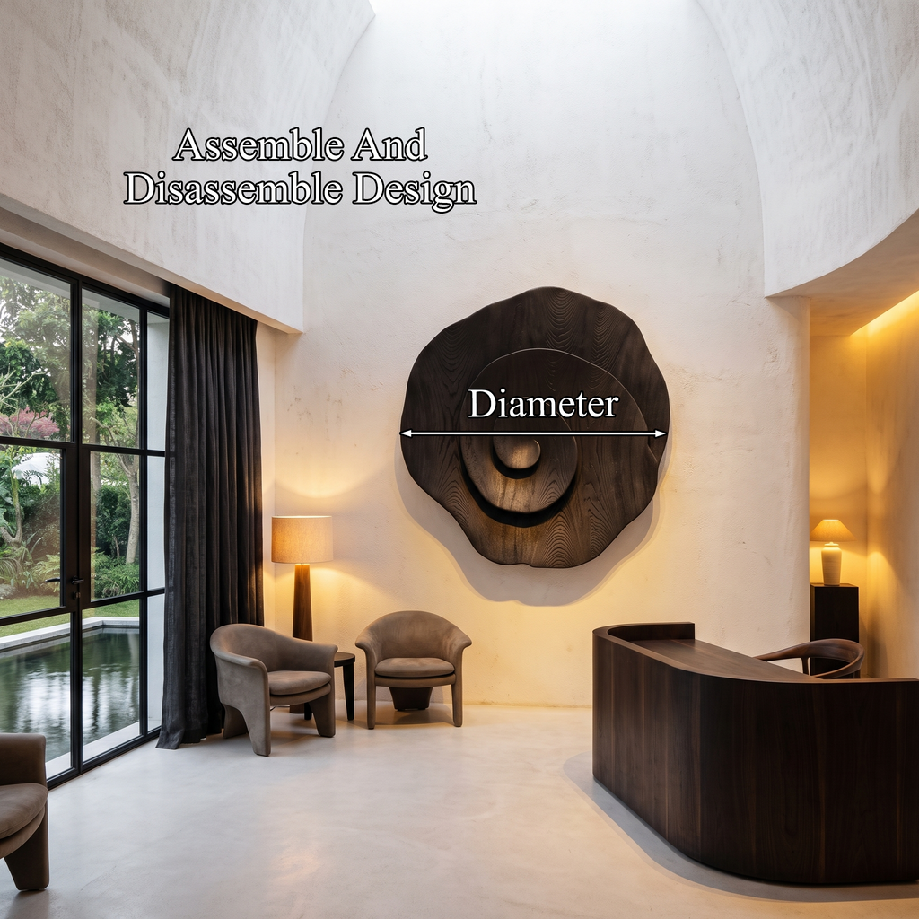 Contemporary Flower Wall Art With Sculptural Spiral Form For Entryway