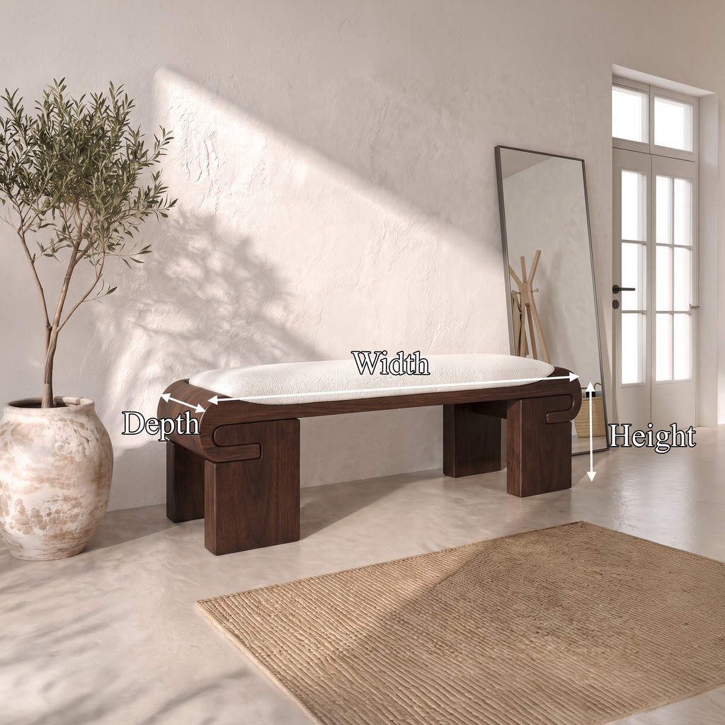 Modern Bench With Low Profile Design For Dressing Room