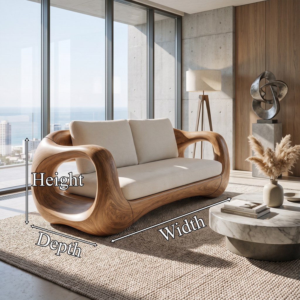 Modern Curved Frame Sofa For Living Room And Lounge Area