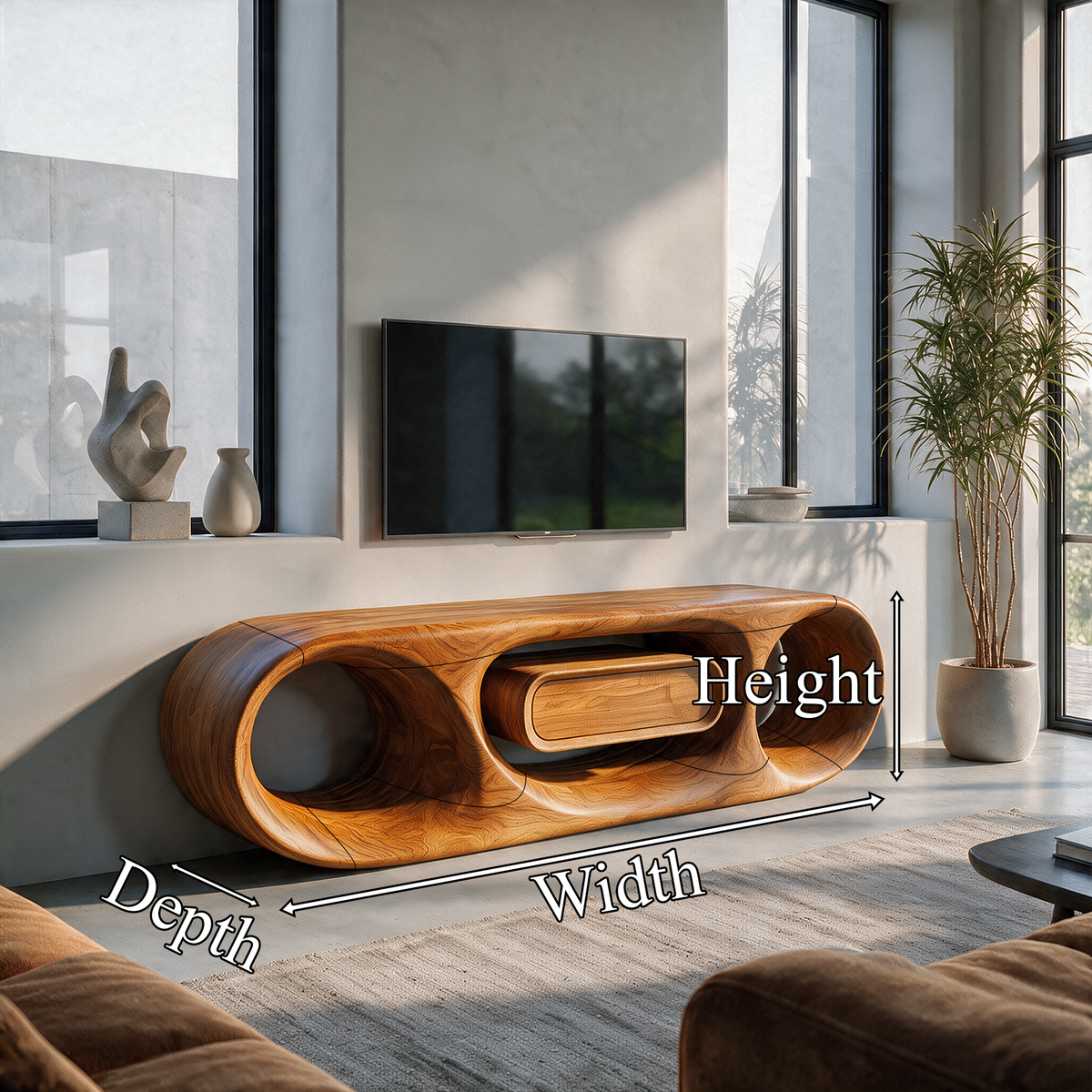 Mid Century Statement TV Console For Living Room And Media Room