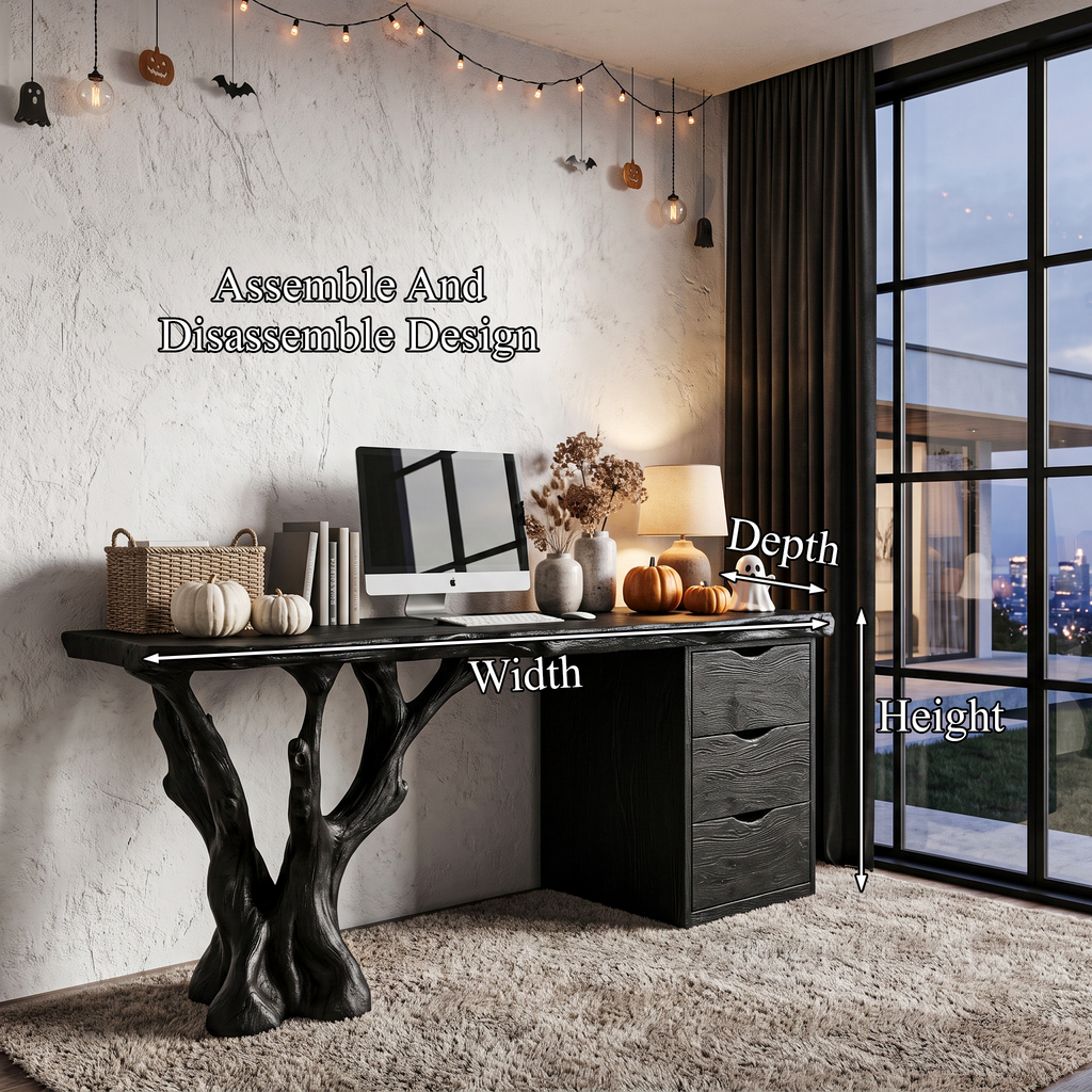 Mid Century Halloween Desk Branch Design For Study Room And Workspace