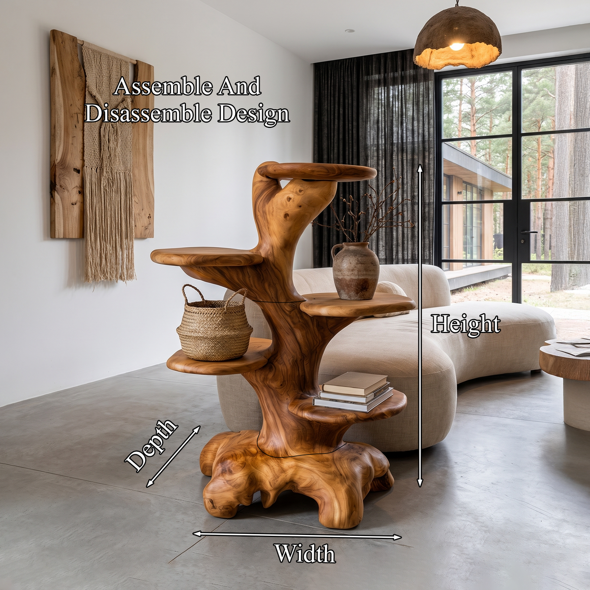 Minimalist Side Table With Integrated Storage For Living Room