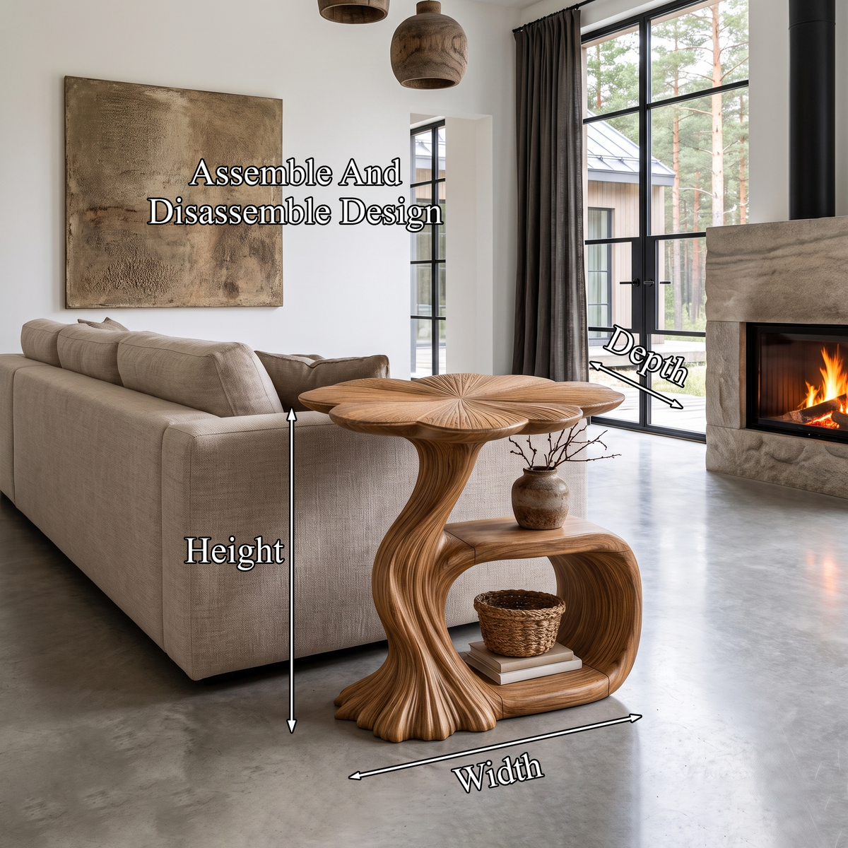 Modern Beside Table Inspired Base For Living Room