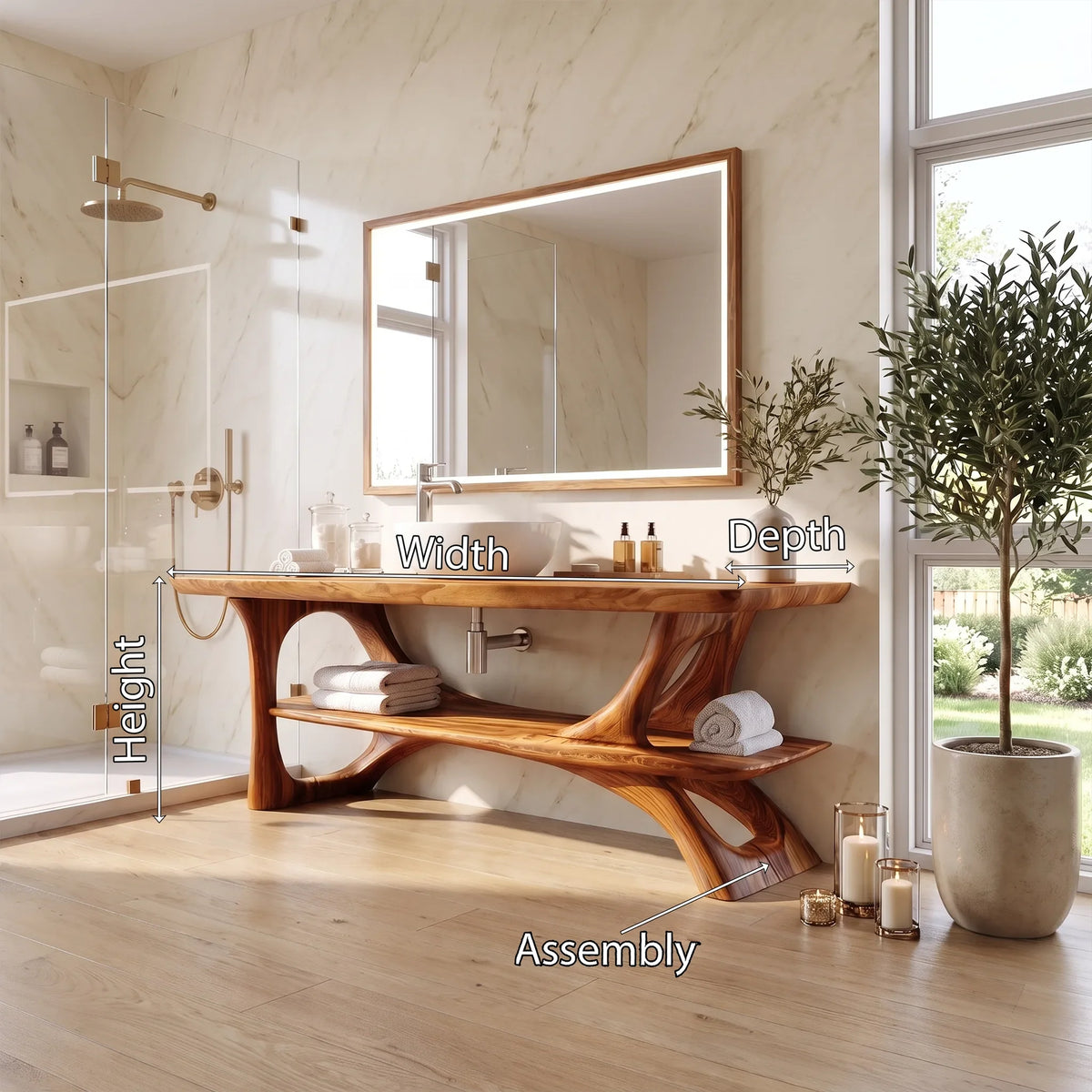 Tranquil Bathroom Vanity Bathroom Vanity With Sink Freestanding Bathroom Vanity Asymmetric Open Shelf For Spa Bathroom