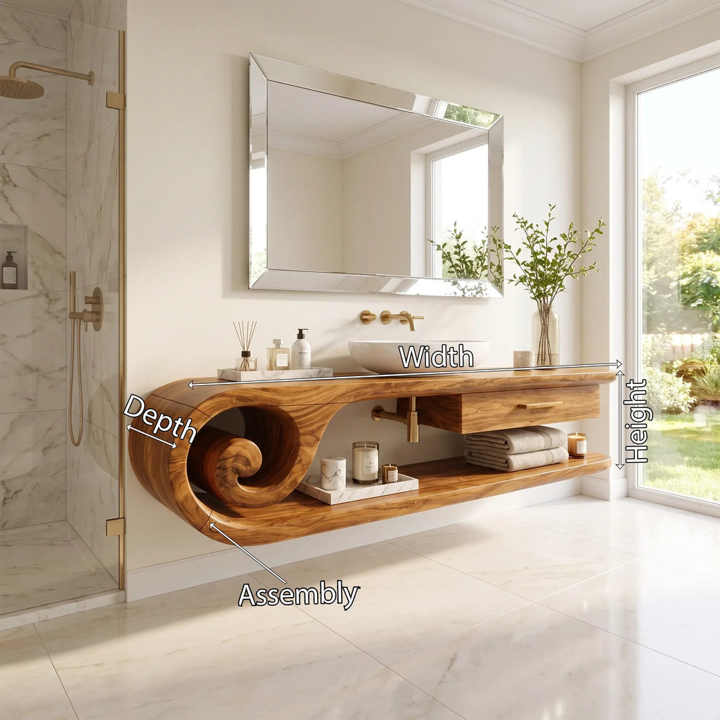 Timeless Floating Bathroom Vanity Floating Bathroom Vanity With Sink Modern Bathroom Vanity Open Storage For Spa Bathroo