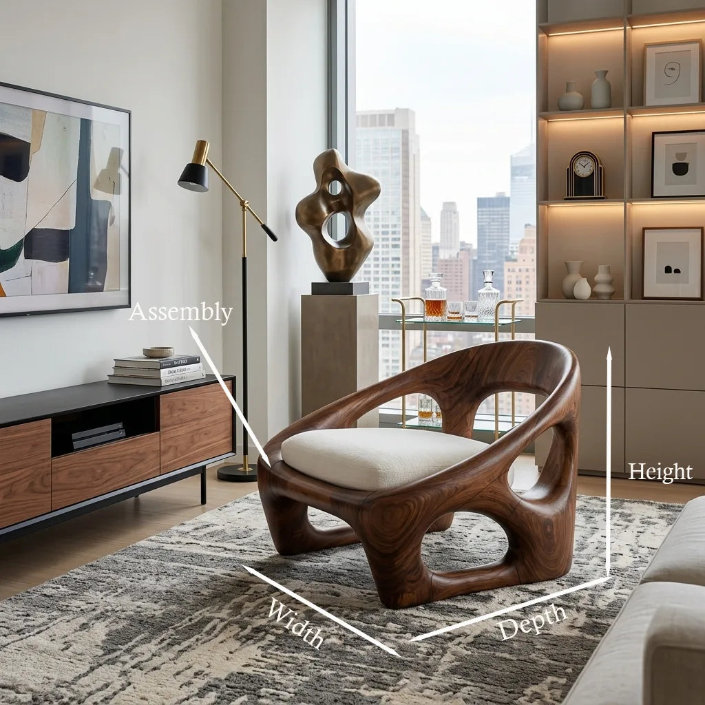 Modern Armchair With Biomorphic Open Frame For Luxury Living Room