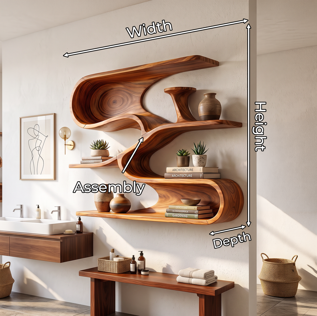 Modern Organic Decorative Wall Shelves For Bathroom