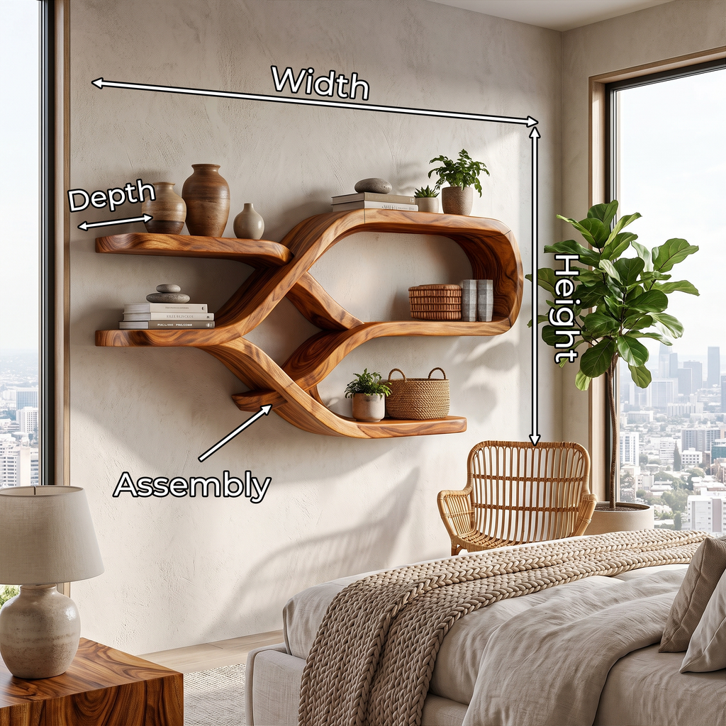 Modern Organic Floating Display Shelves For Bedroom