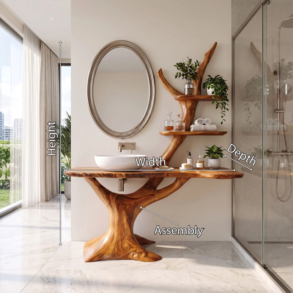 Artistic Bathroom Vanity With Sink Wooden Bathroom Vanity Modern Bathroom Vanity Tree Inspired Shelving For Contemporary