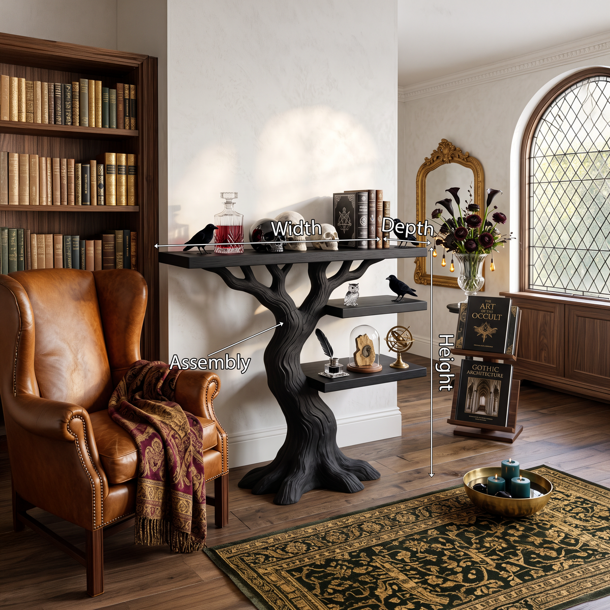 Contemporary Woodland Branch Console Table For Halloween Decor