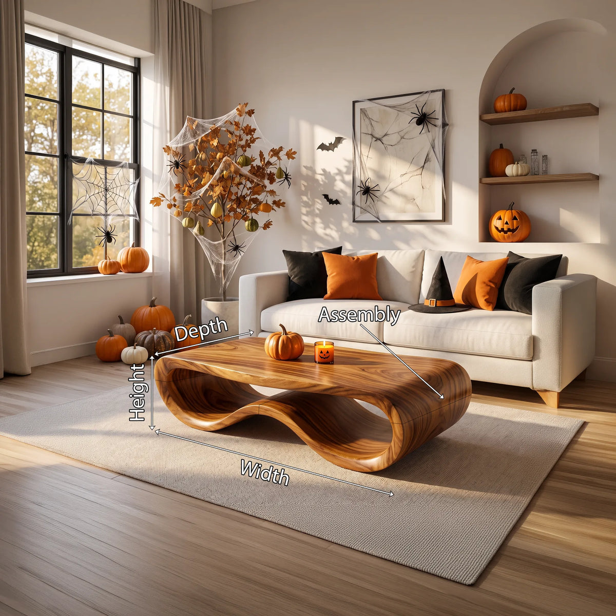 Organic Halloween Freeform Table For Rustic Living Space