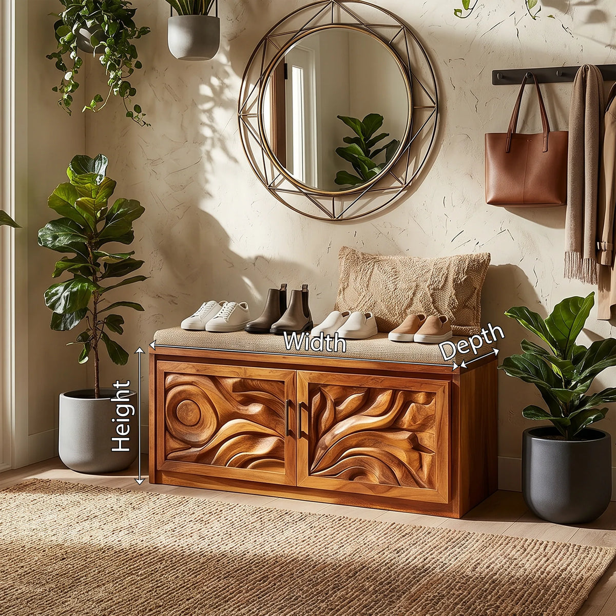 Modern Shoe Storage Cabinet For Condo Entryway Hallway Placement