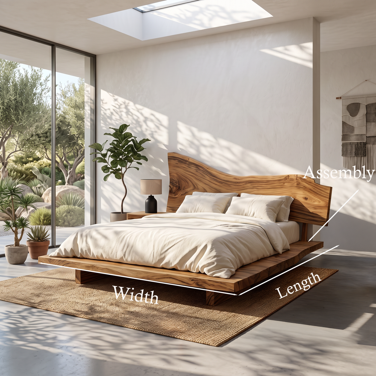 Sculptural Live Edge Bed Frame And Headboard For Master Bedroom