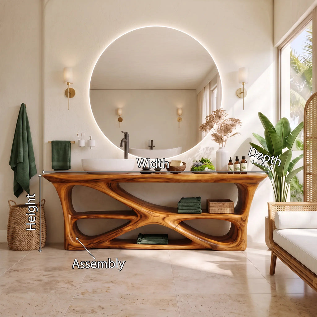 Serene Modern Bathroom Vanity Bathroom Vanity With Sink Freestanding Bathroom Vanity Open Shelf Design For Spa Bathroom