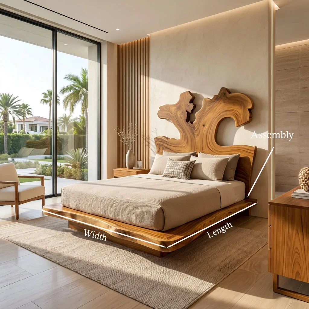 Luxury Bed Frame Freeform Sculptural Headboard For Master Bedroom