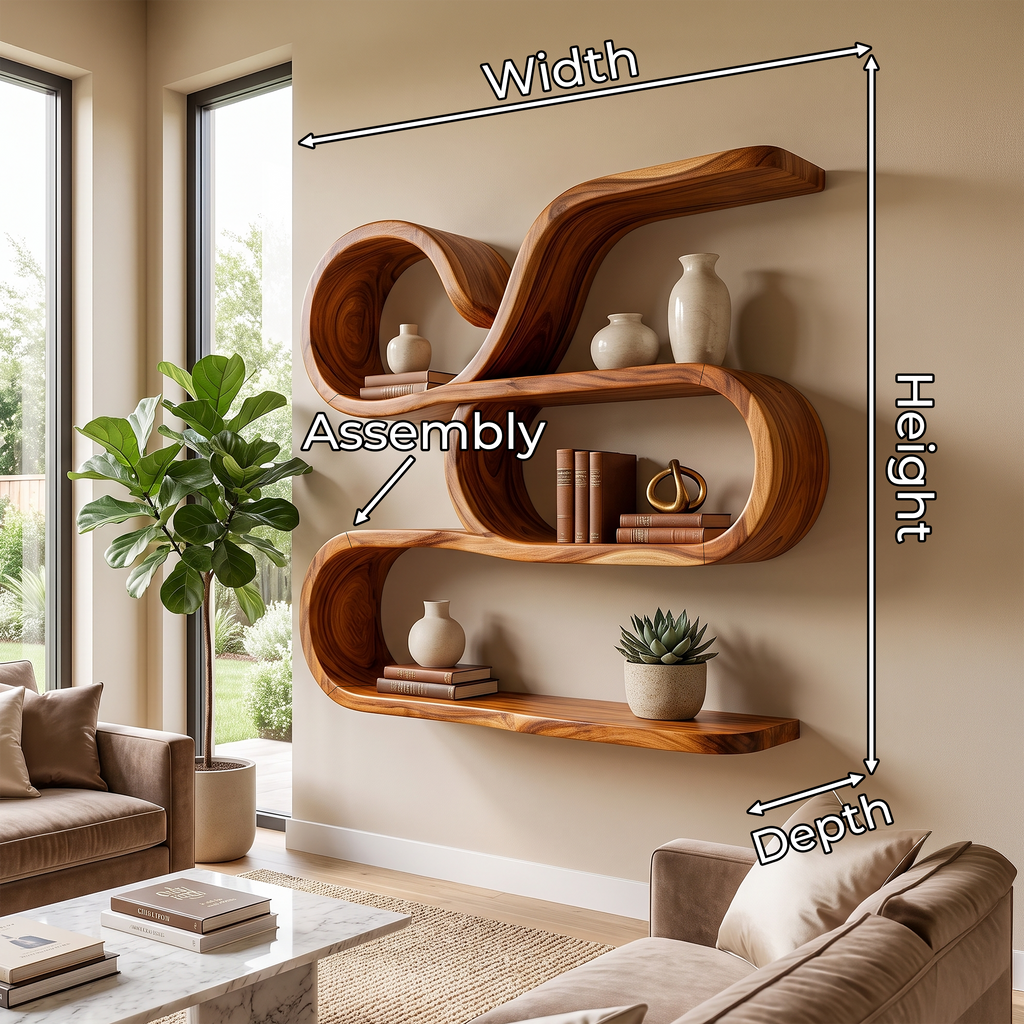 Coastal Wooden Floating Storage Shelves For Bathroom
