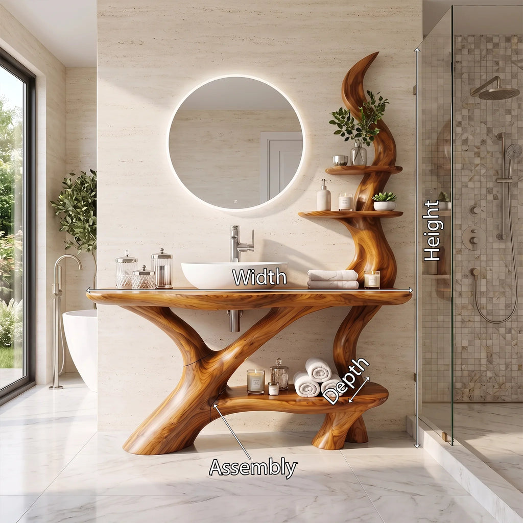 Calm Bathroom Vanity Bathroom Vanity With Sink Modern Bathroom Vanity Extended Side Shelves For Primary Bathroom