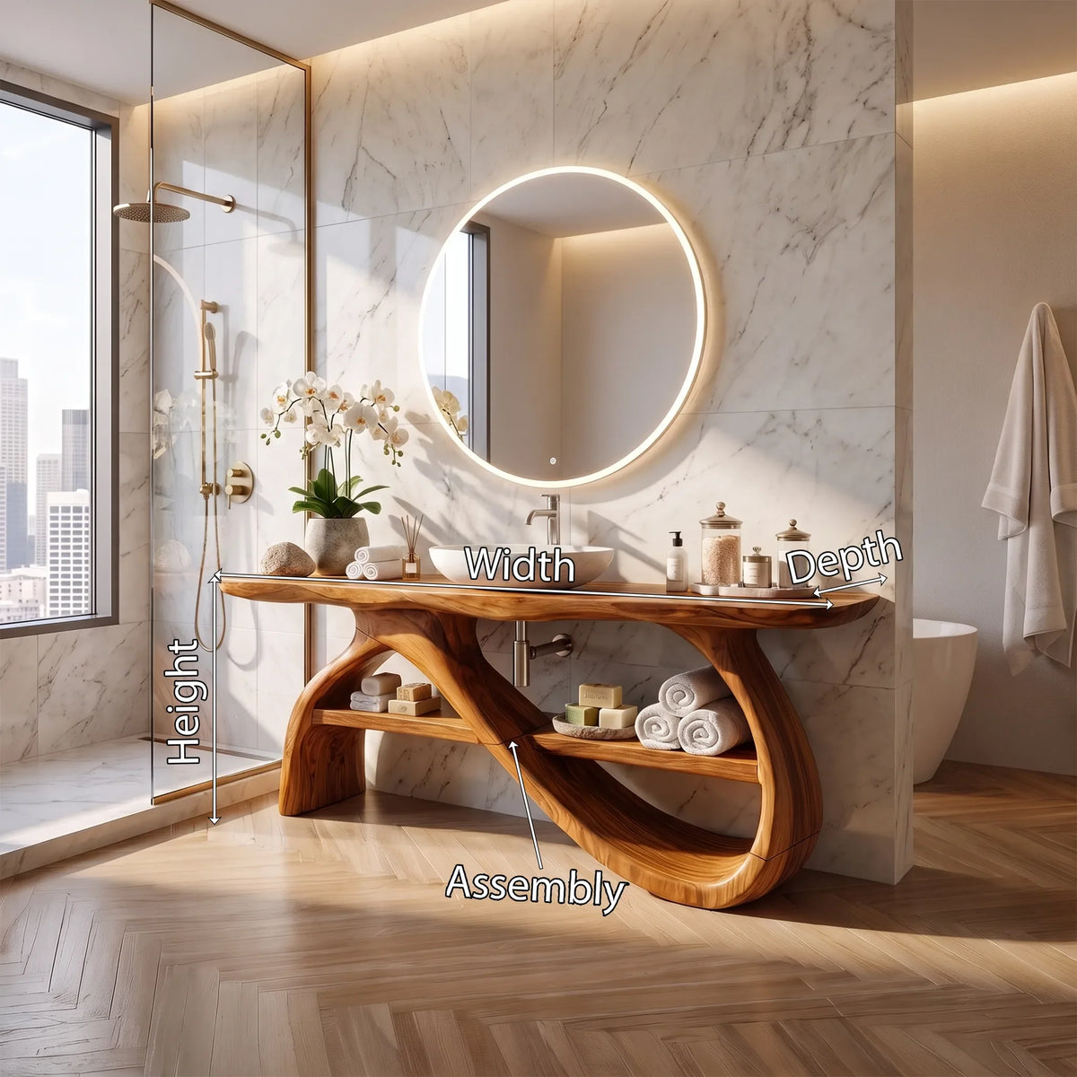 Sophisticated Bathroom Vanity Bathroom Vanity With Sink Modern Bathroom Vanity Wide Open Shelf For Master Bathroom