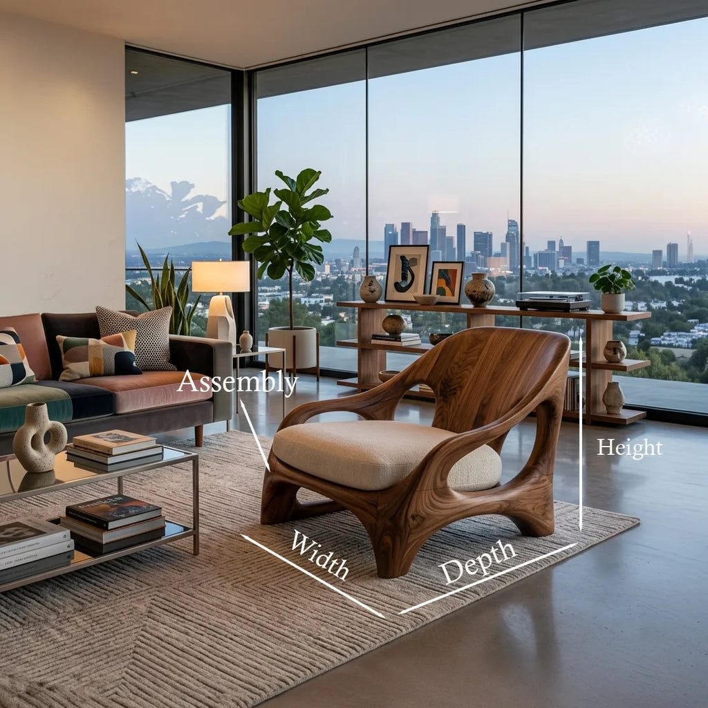 Modern Accent Chair With Organic Loop Frame For Living Room