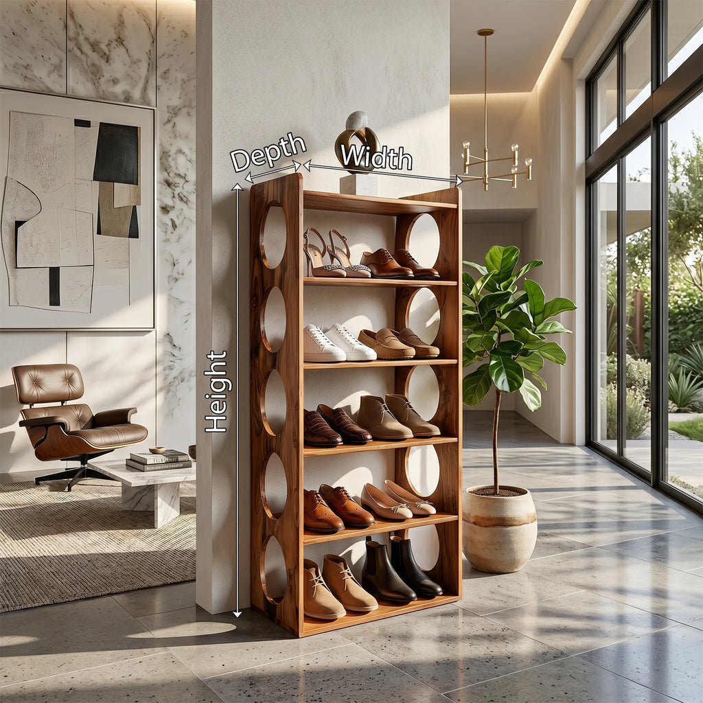 Industrial Tall Shoe Storage Rack For Loft Hallway Display Corner