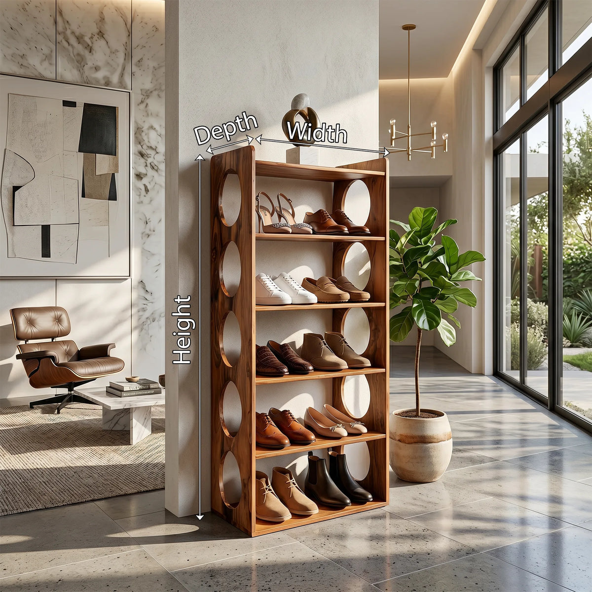 Industrial Tall Shoe Storage Rack For Loft Hallway Display Corner