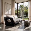 Rustic Sculptural Frame Sofa For Living Room And Lounge Area