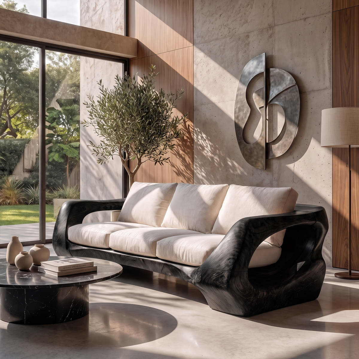 Natural Sculptural Sofa For Living Room And Lounge Area
